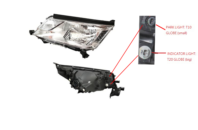 TOYOTA HIACE GDH300R/GDH320R/GDH/322R/GRH 300R/GRH320R HEADLIGHT LEFT HAND SIDE