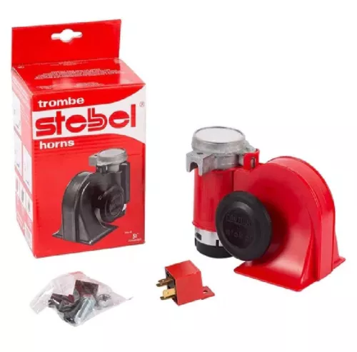 Stebel Nautilus Compact Twin Air Horn Kit 12 volt 139dB Electric Relay RED