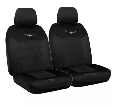 R.M.Williams Front (PAIR) Black Mesh Car Seat Covers Universal  - MHRMW16BLK30